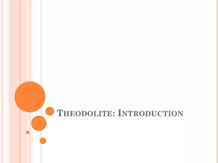 theodolite introduction
