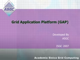 Grid Application Platform (GAP)