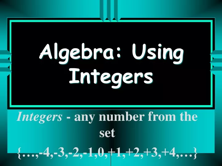 algebra using integers