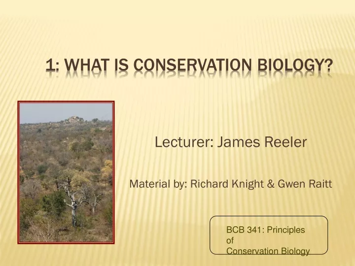 1 what is conservation biology