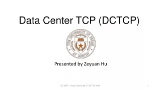 Data Center TCP (DCTCP)