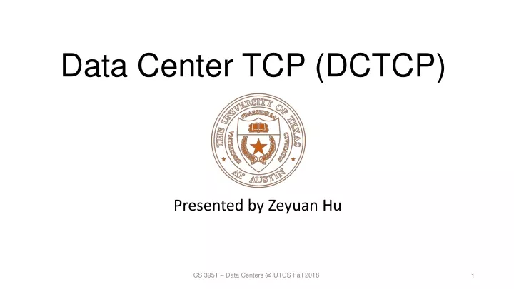 data center tcp dctcp
