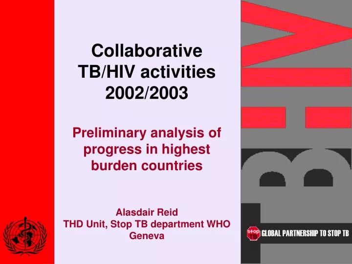 collaborative tb hiv activities 2002 2003