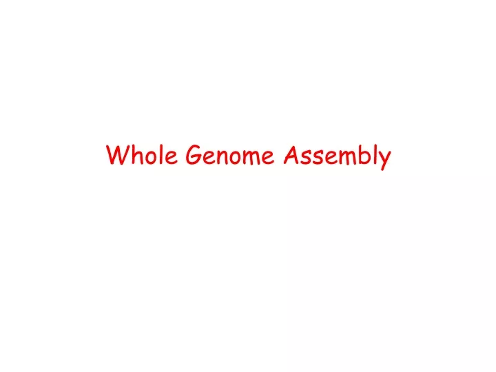 whole genome assembly