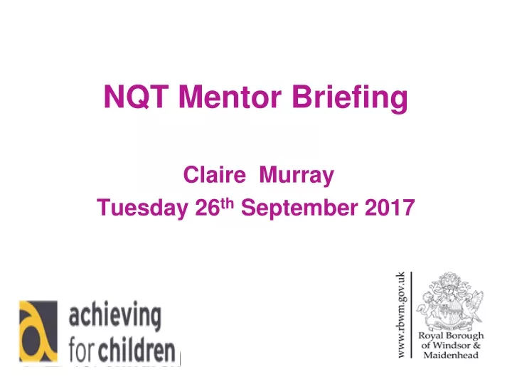 nqt mentor briefing