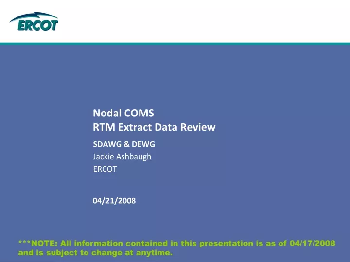 nodal coms rtm extract data review
