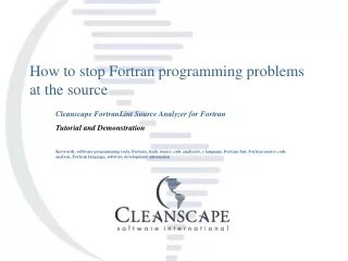 How to stop Fortran programming problems at the source