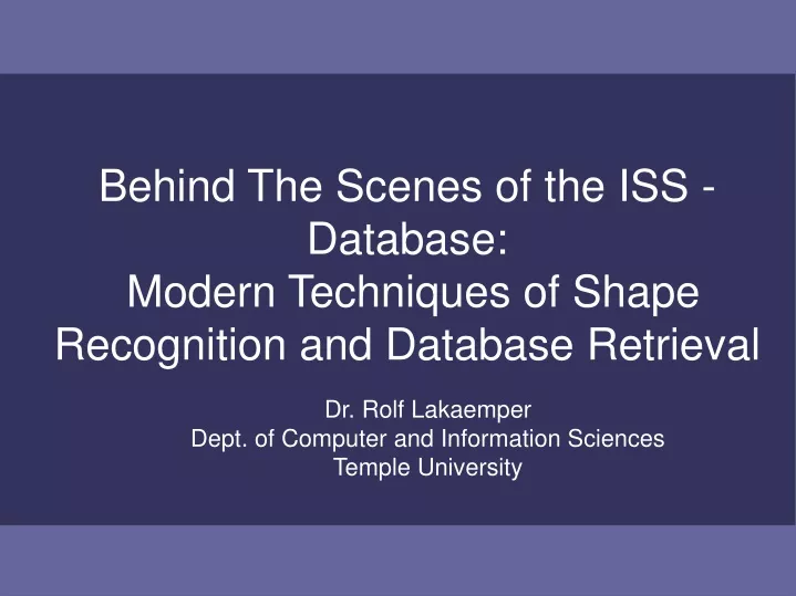 behind the scenes of the iss database modern