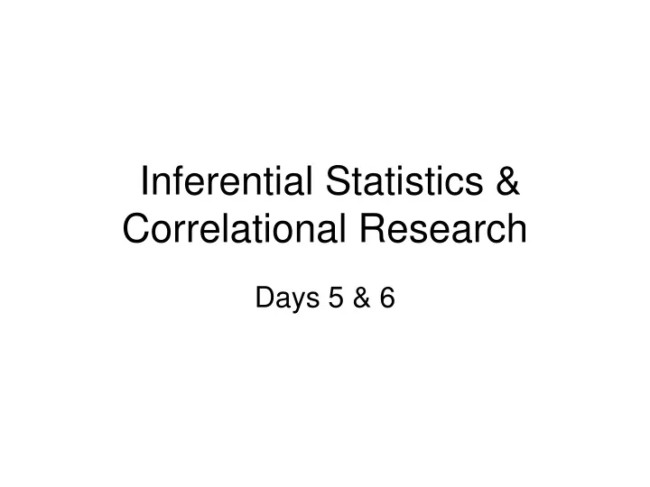 inferential statistics correlational research