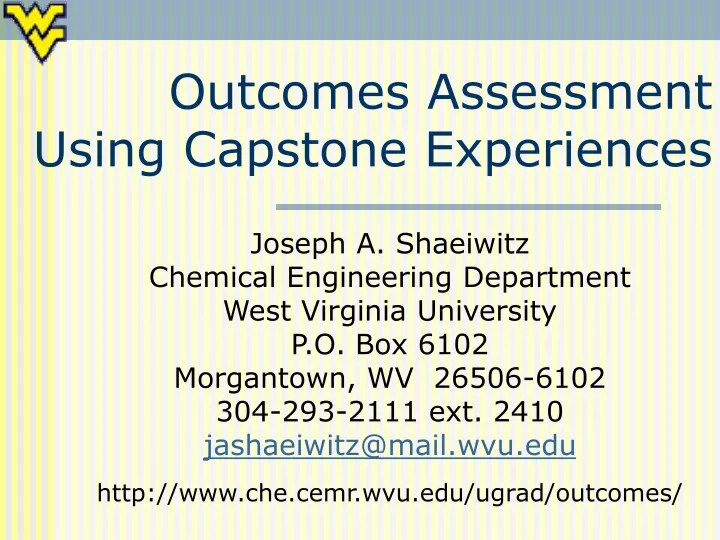 outcomes assessment using capstone experiences