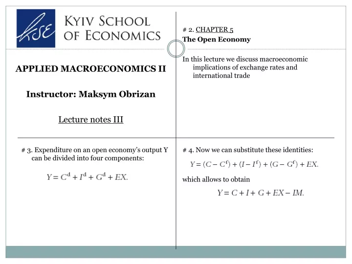 kyiv school of economics applied macroeconomics