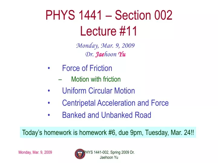 phys 1441 section 002 lecture 11