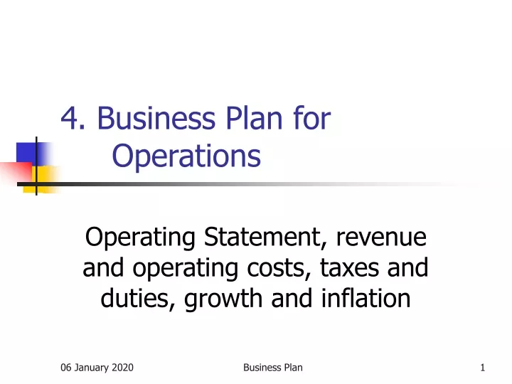 4 business plan for operations