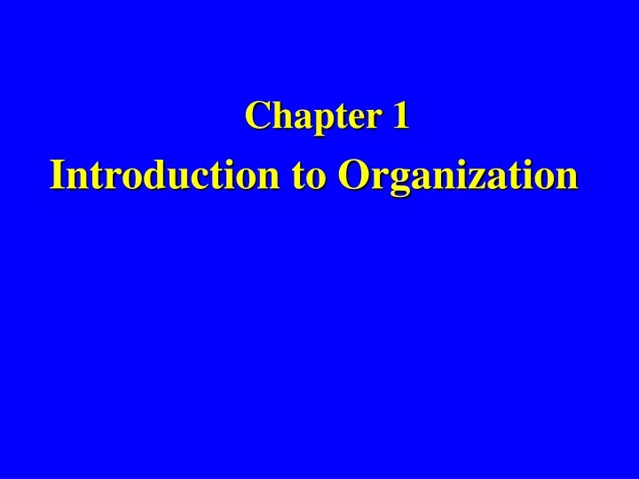 chapter 1 introduction to organization