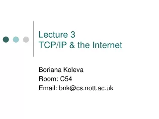 Lecture 3  TCP/IP &amp; the Internet