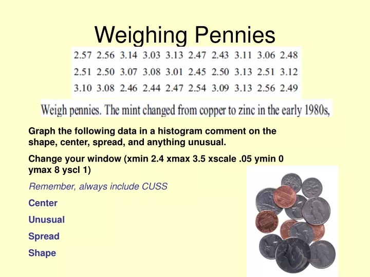 weighing pennies