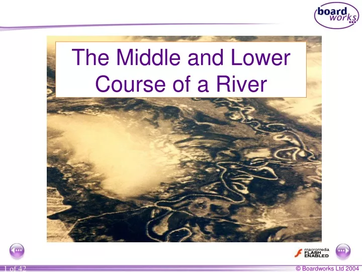the middle and lower course of a river
