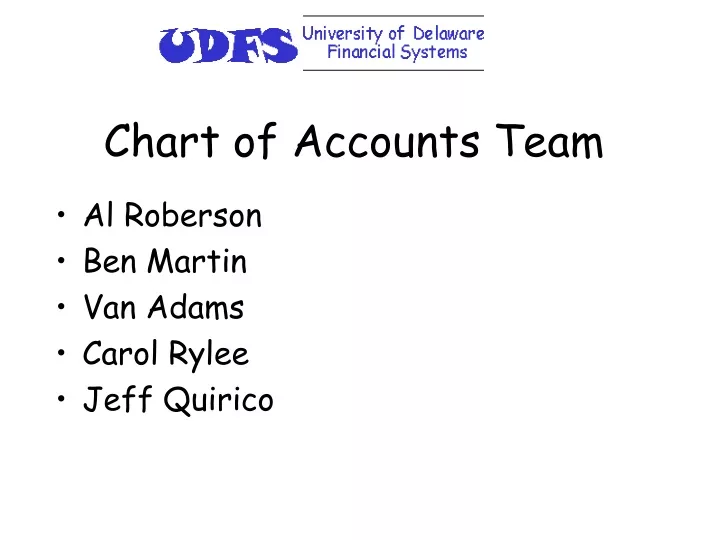 chart of accounts team