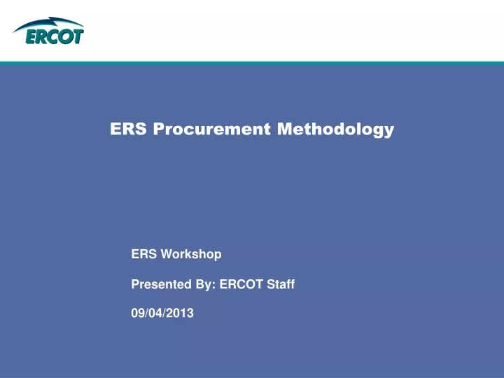 ers procurement methodology