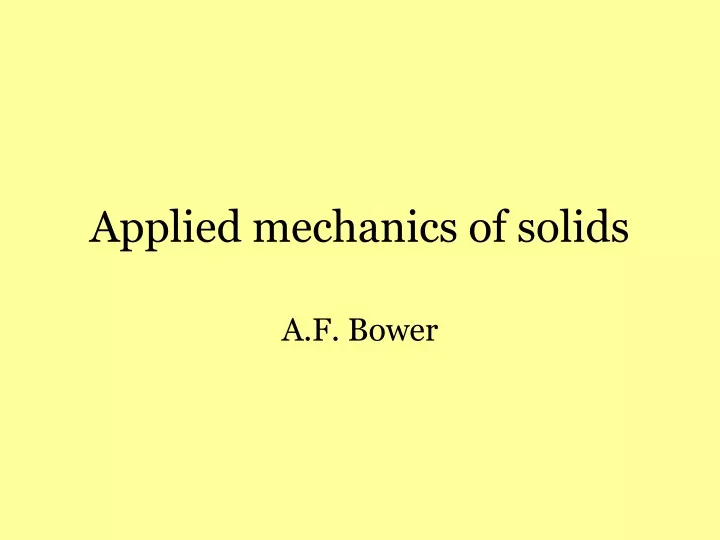 applied mechanics of solids