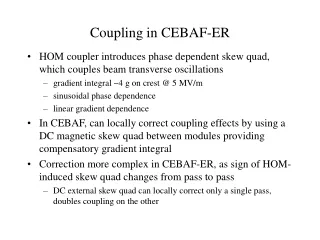 Coupling in CEBAF-ER