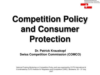 Competition Policy and Consumer Protection