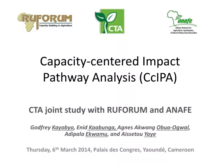 capacity centered impact pathway analysis ccipa