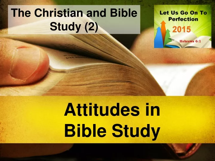 attitudes in bible study