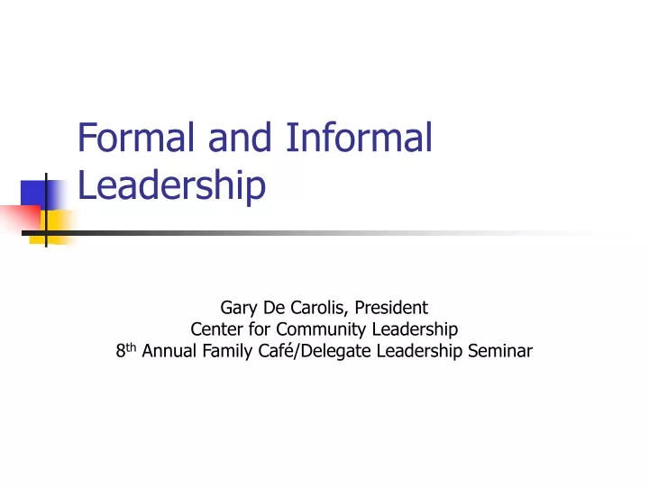 formal and informal leadership
