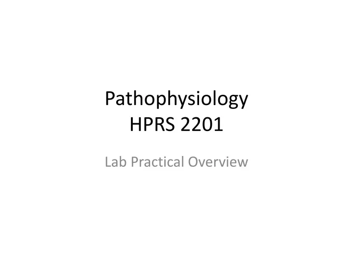 pathophysiology hprs 2201