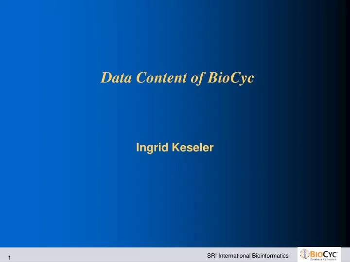 data content of biocyc