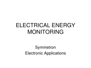 ELECTRICAL ENERGY MONITORING