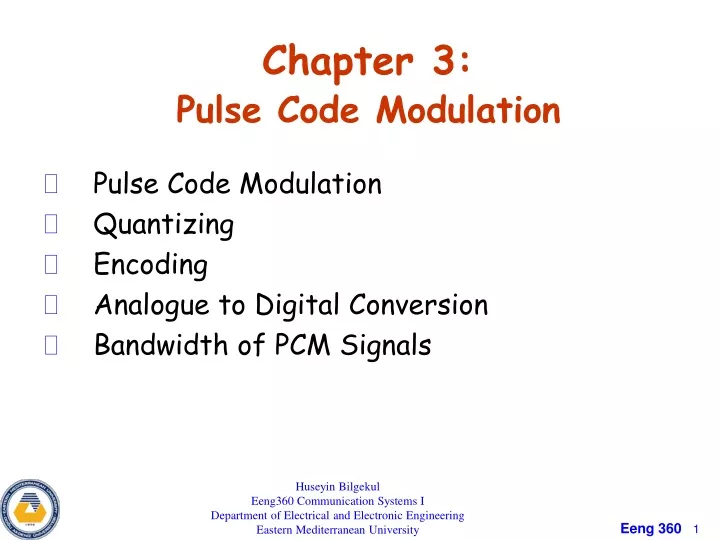 chapter 3 pulse code modulation