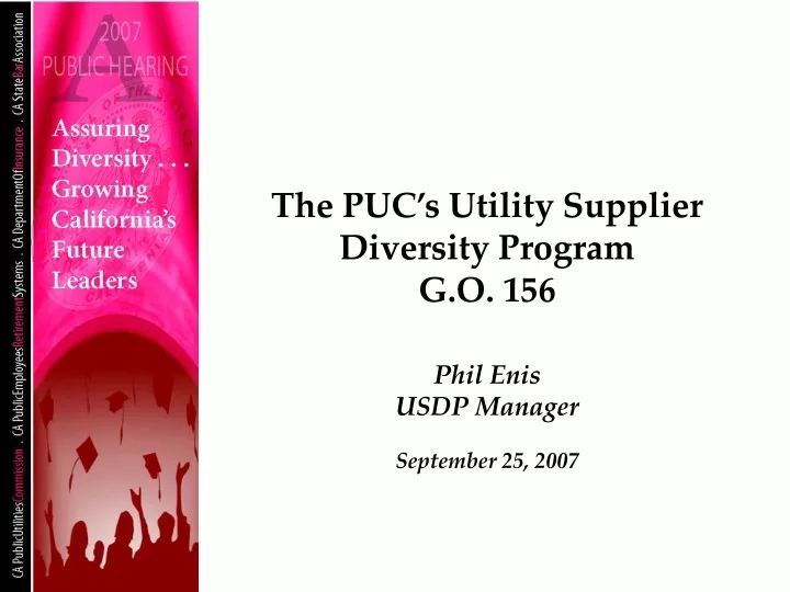 the puc s utility supplier diversity program g o 156