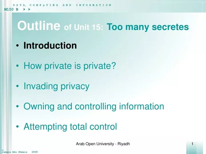 outline of unit 15 too many secretes