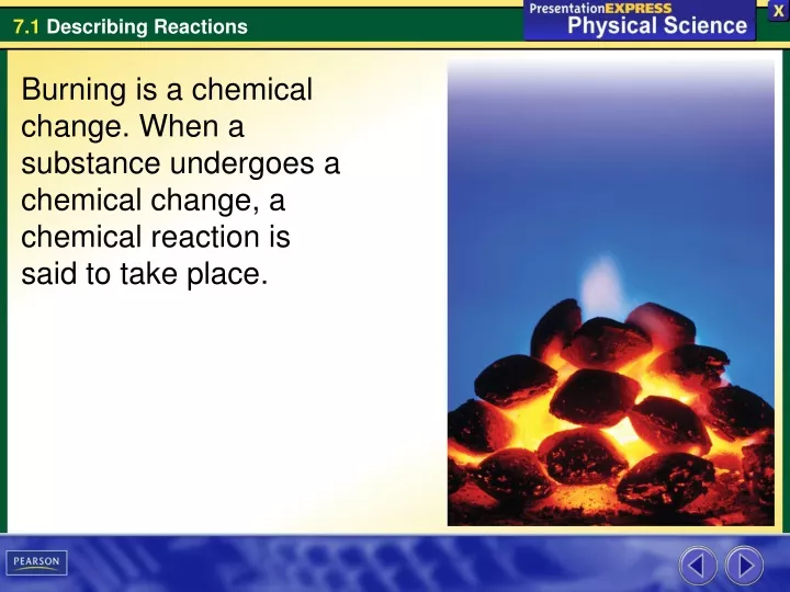 burning is a chemical change when a substance