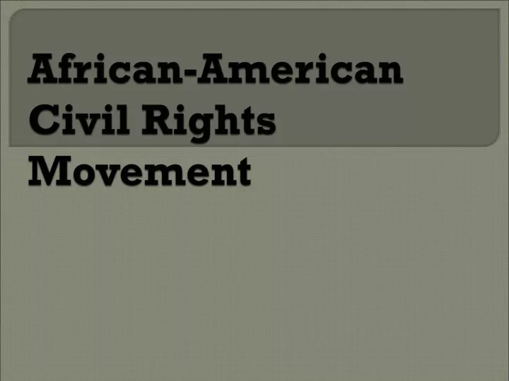 african american civil rights movement