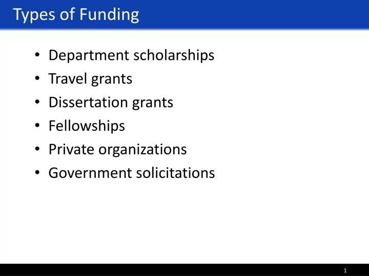types of funding