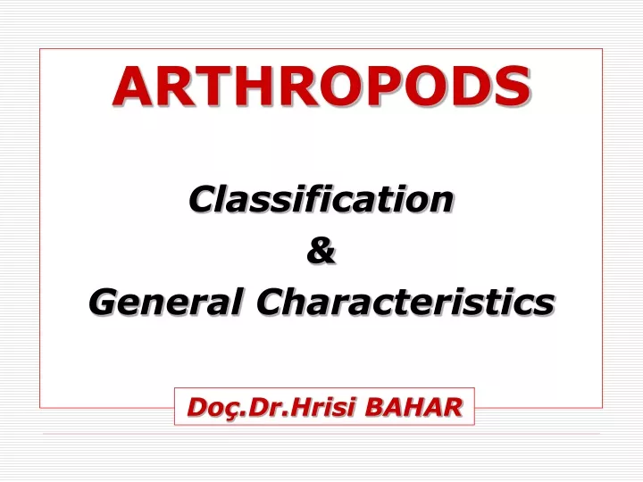 arthropods classification general characteristics