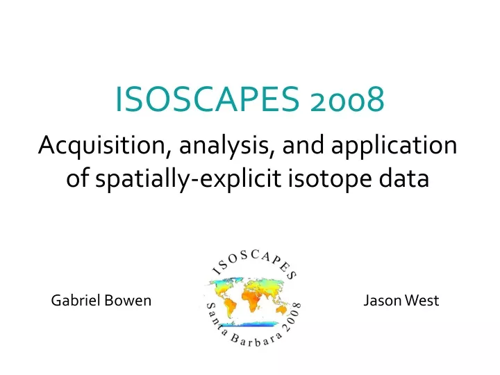 isoscapes 2008