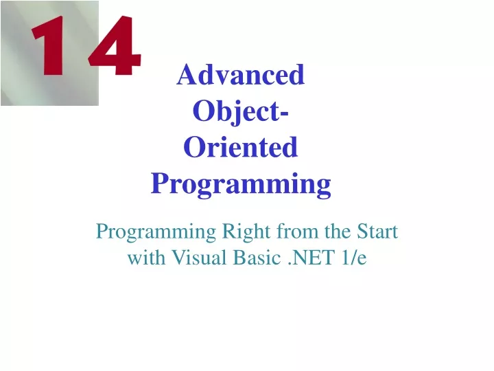 advanced object oriented programming