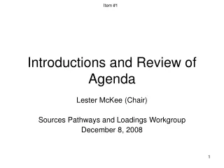 Introductions and Review of Agenda