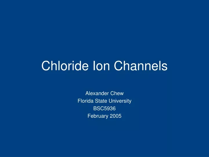 chloride ion channels