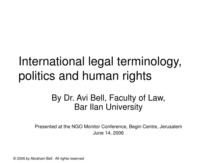 international legal terminology politics and human rights