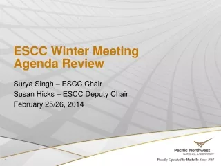 ESCC Winter Meeting Agenda Review