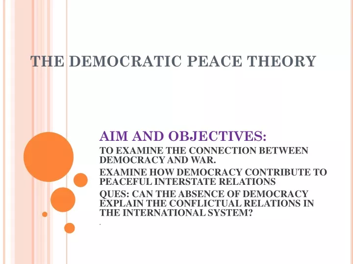 the democratic peace theory