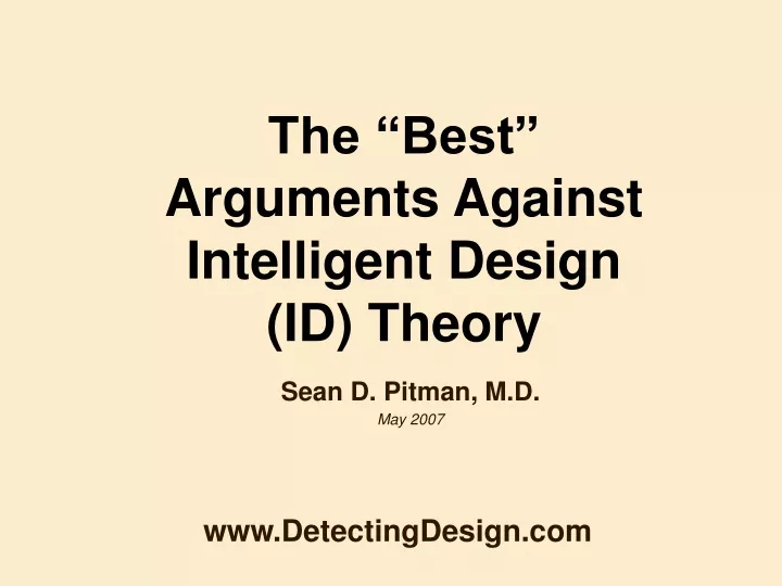 the best arguments against intelligent design id theory