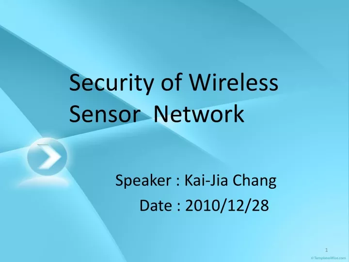 security of wireless sensor network