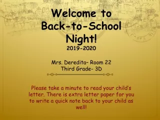 Welcome to  Back-to-School Night! 2019-2020