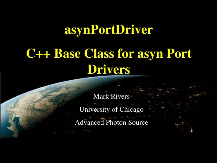 asynportdriver c base class for asyn port drivers